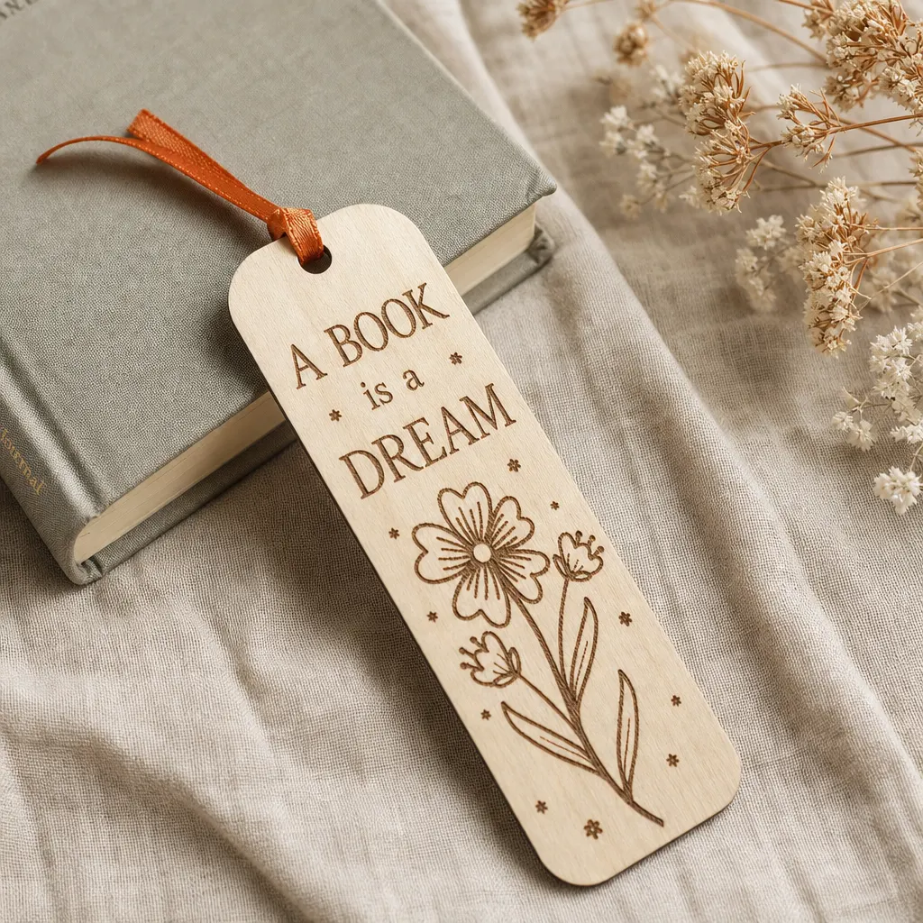 Дървен книгоразделител „A book is a dream“ — снимка 2